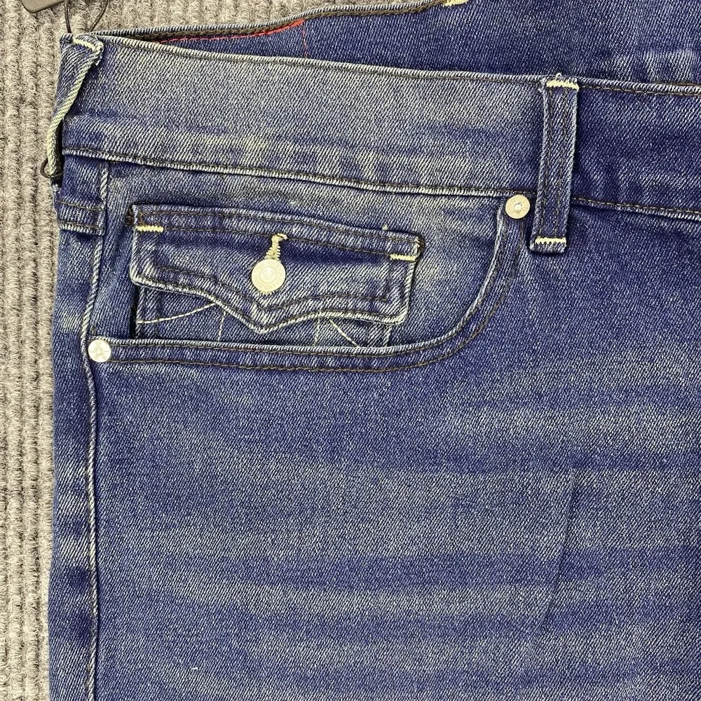 True Religion Geno Slim Flap Jeans Mens 44 Blue Medium Toasted Cinnamon Wash Y2K
